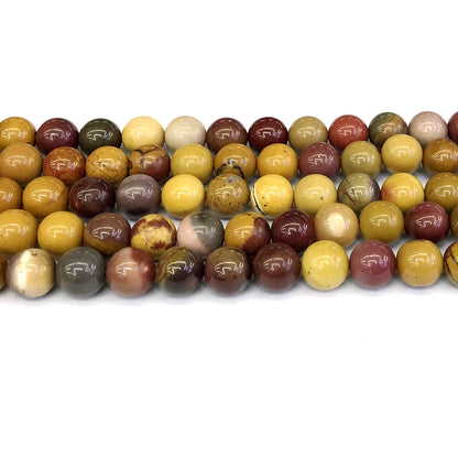 CMK09 Mookaite Gemstone Beads Smooth Round 10mm 15" Strand