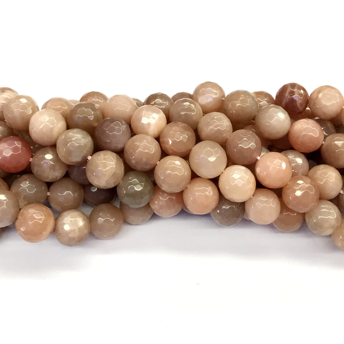 CMS11 Orange Moonstone Beads Faceted Round 12mm 15.5" Strand