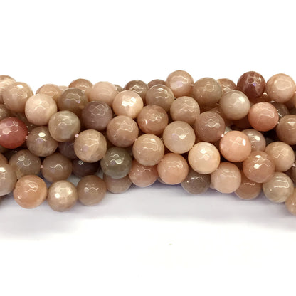 CMS11 Orange Moonstone Beads Faceted Round 12mm 15.5" Strand