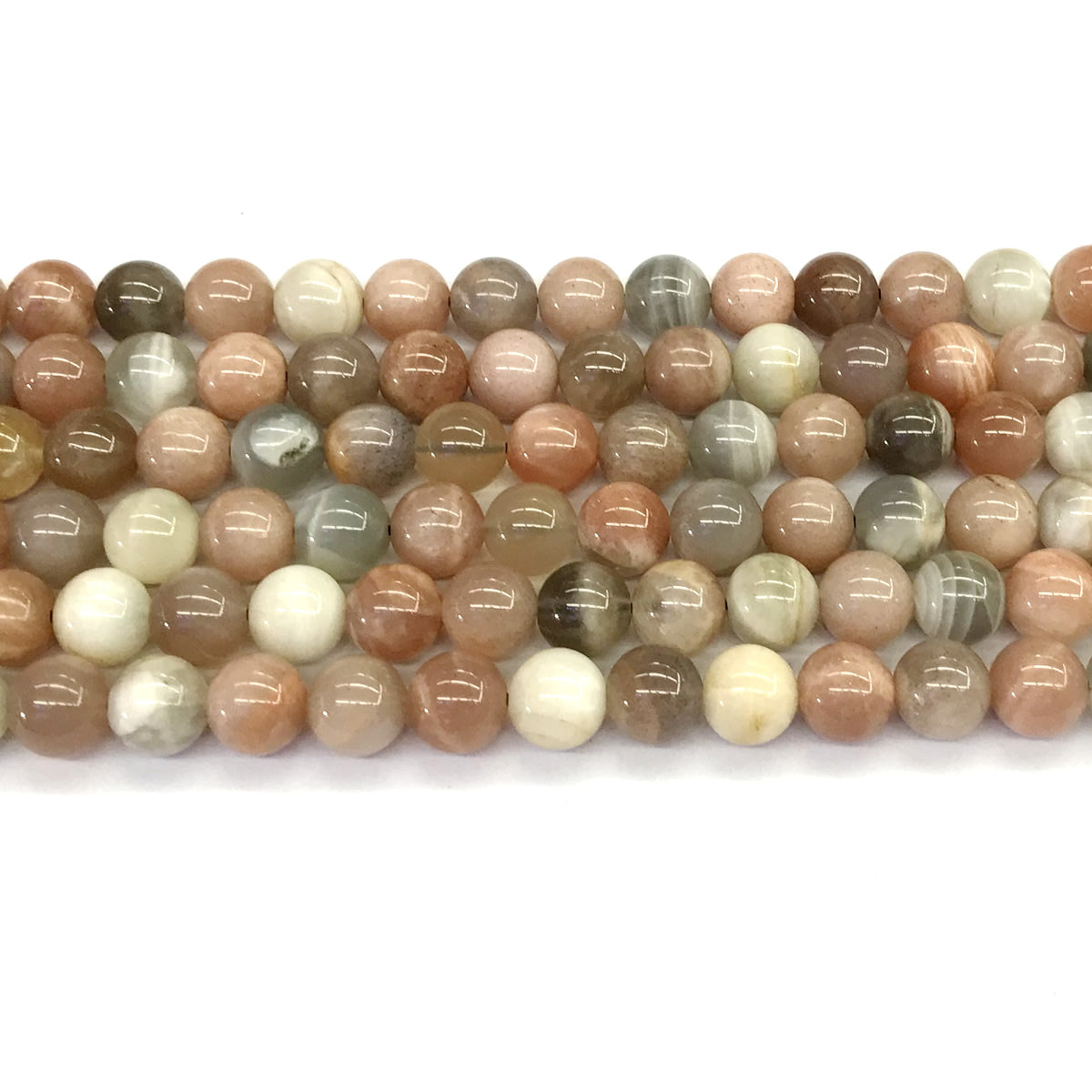 CMS17 Rainbow Moonstone Beads Smooth Round 8mm 15.5" Strand