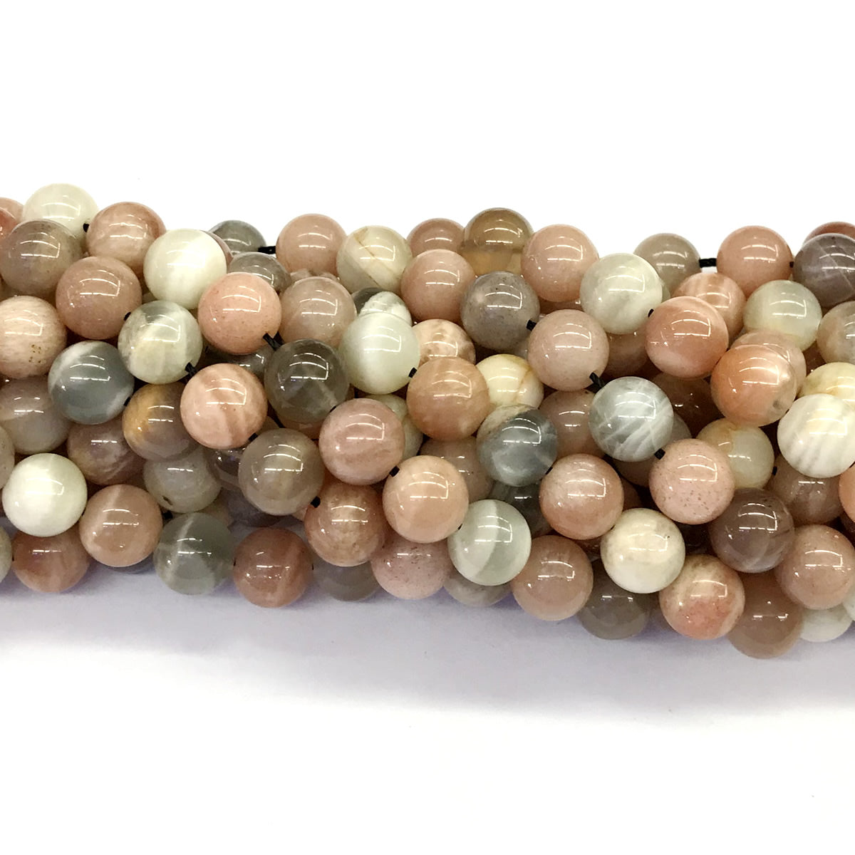 CMS17 Rainbow Moonstone Beads Smooth Round 8mm 15.5" Strand