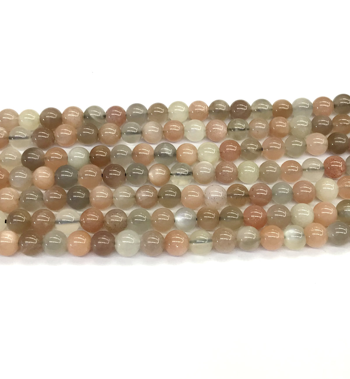 CMS23 Rainbow Moonstone Beads Smooth Round 6mm 15.5" Strand