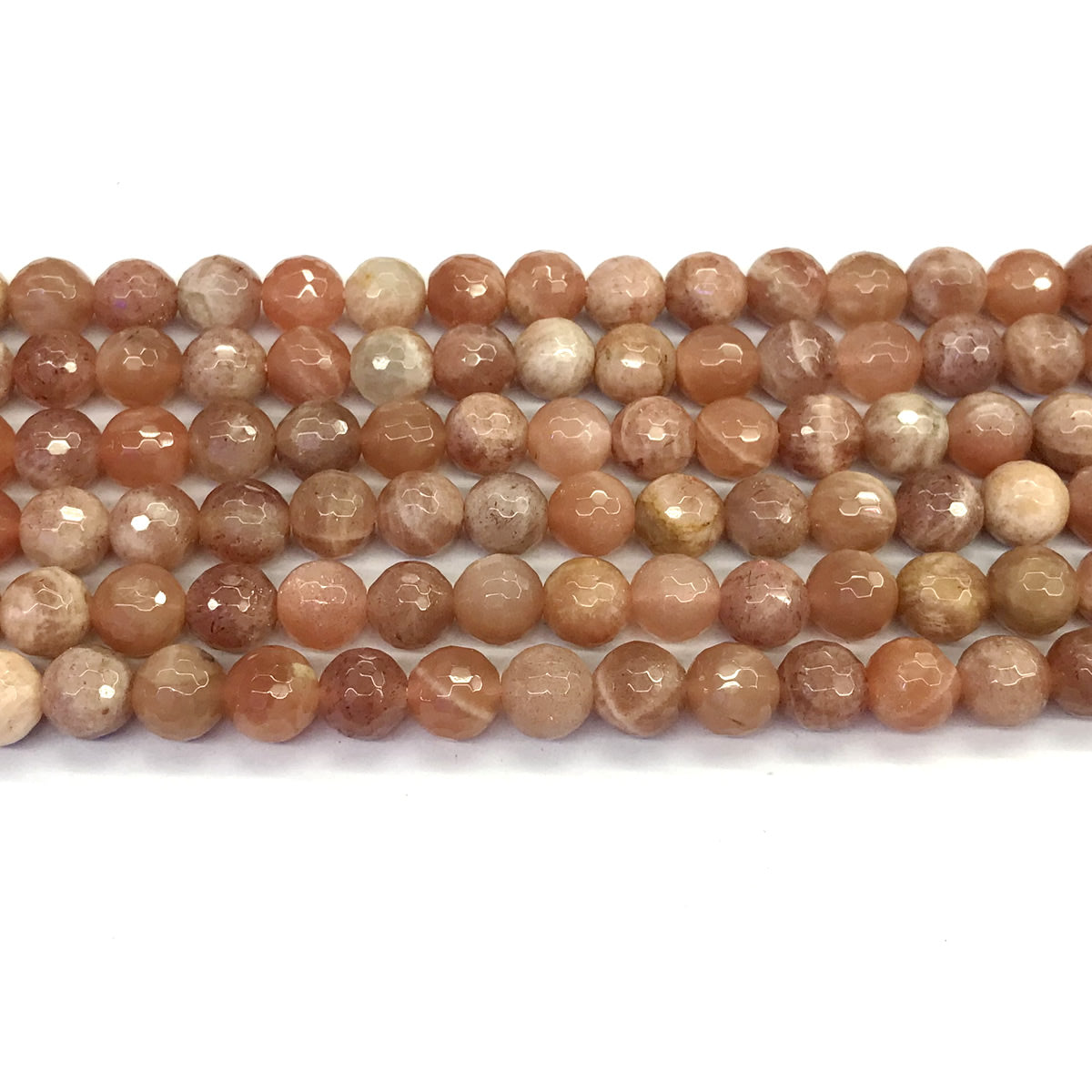 CMS31 Moonstone Gemstone Beads Faceted Round 8mm 15.5" Strand