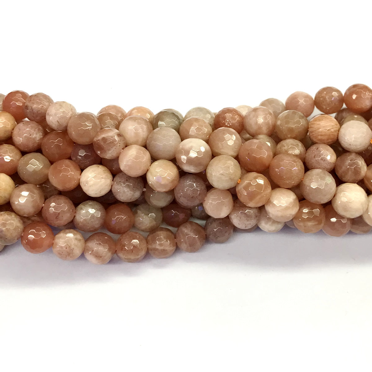 CMS31 Moonstone Gemstone Beads Faceted Round 8mm 15.5" Strand