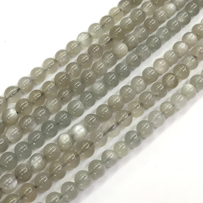 CMS44 Grey Moonstone Beads Smooth Round 6mm 15.5" Strand