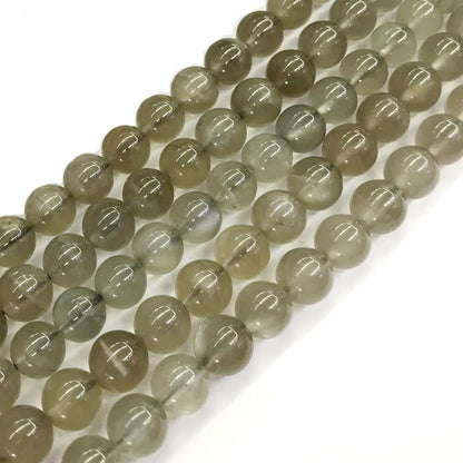 CMS46 Grey Moonstone Beads Smooth Round 10mm 15.5" Strand