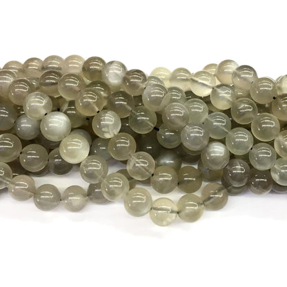 CMS46 Grey Moonstone Beads Smooth Round 10mm 15.5" Strand