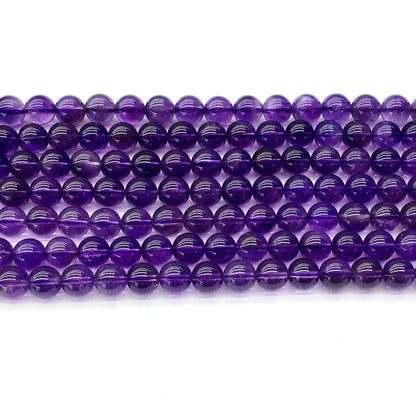 CNA02 Amethyst Gemstone Beads Smooth Round 6mm 15.5" Strand