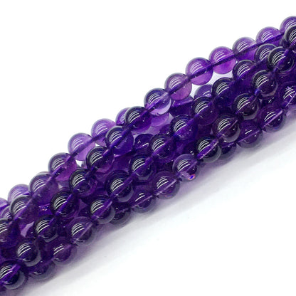 CNA03 Amethyst Gemstone Beads Smooth Round 8mm 15.5" Strand