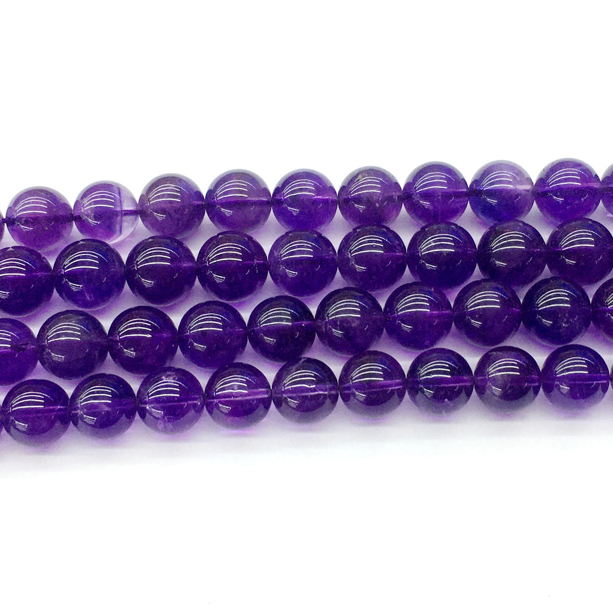 CNA05 Amethyst Gemstone Beads Smooth Round 12mm 15.5" Strand