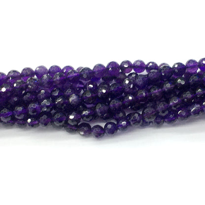 CNA08 Amethyst Gemstone Beads Faceted Round 6mm 15.5" Strand