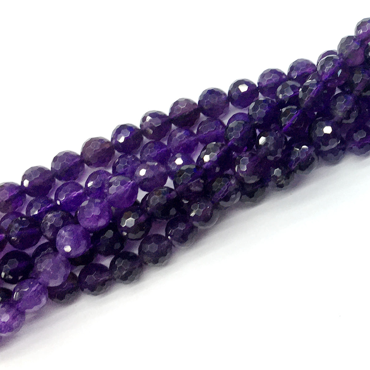 CNA09 Amethyst Gemstone Beads Faceted Round 8mm 15.5" Strand