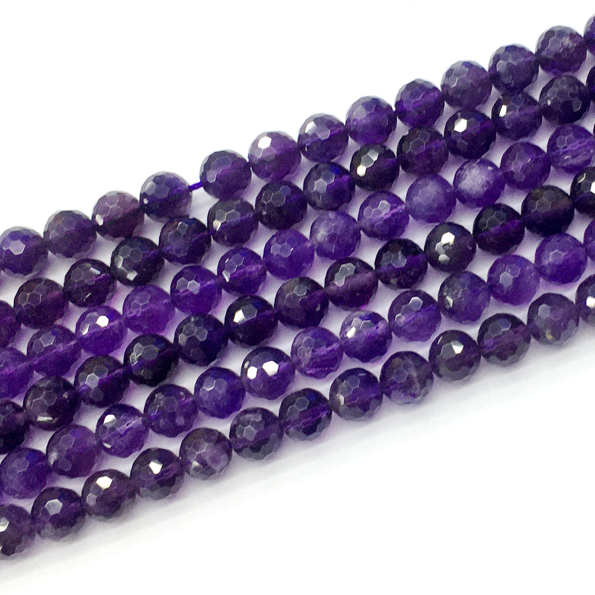 CNA09 Amethyst Gemstone Beads Faceted Round 8mm 15.5" Strand