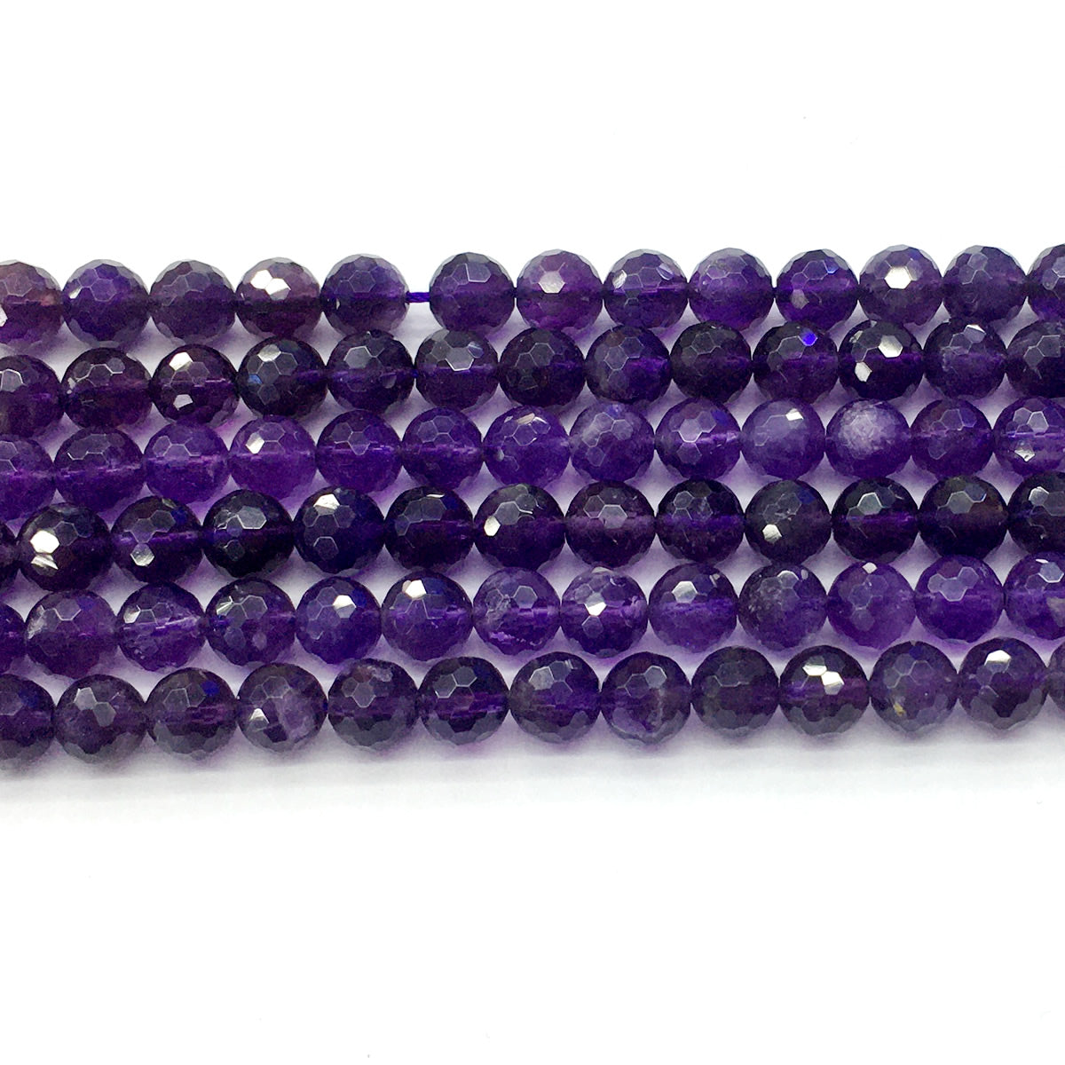 CNA09 Amethyst Gemstone Beads Faceted Round 8mm 15.5" Strand