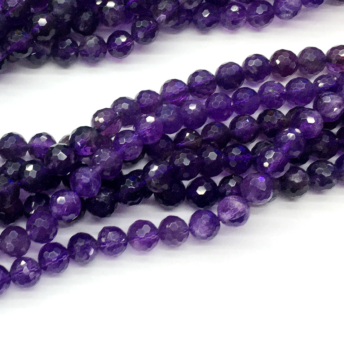 CNA09 Amethyst Gemstone Beads Faceted Round 8mm 15.5" Strand