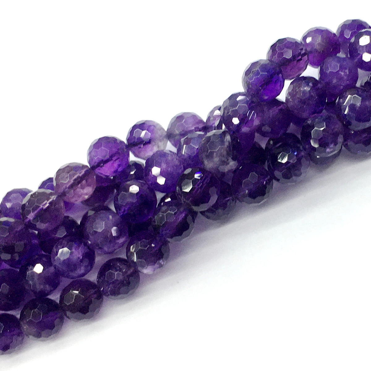 CNA10 Amethyst Gemstone Beads Faceted Round 10mm 15.5" Strand