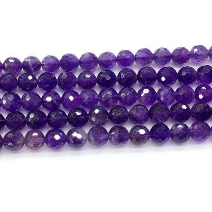 CNA10 Amethyst Gemstone Beads Faceted Round 10mm 15.5" Strand