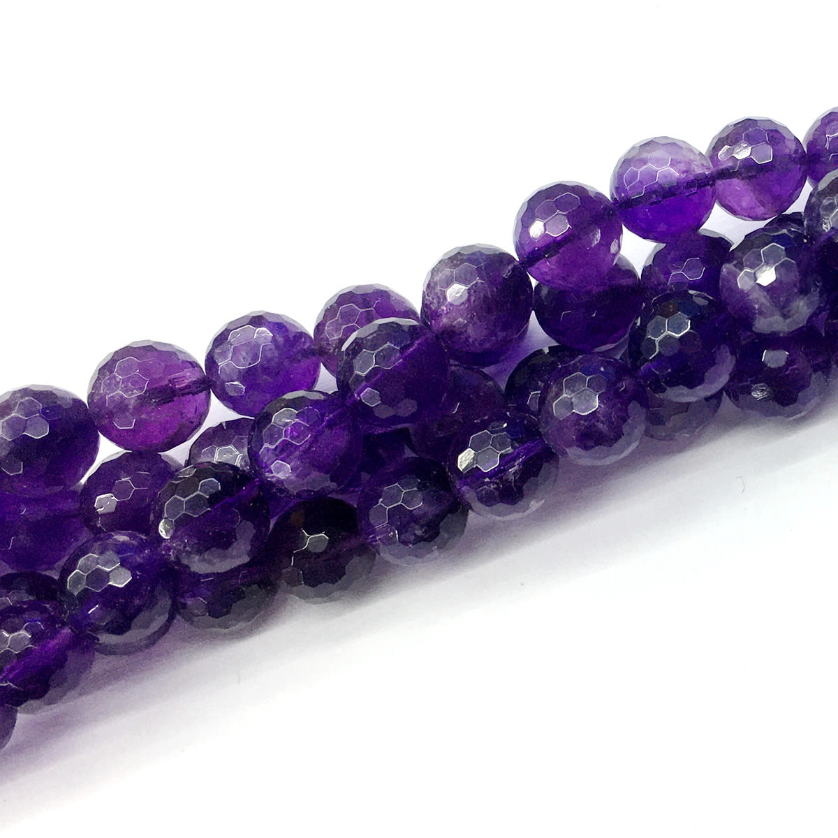 CNA11 Amethyst Gemstone Beads Faceted Round 12mm 15.5" Strand