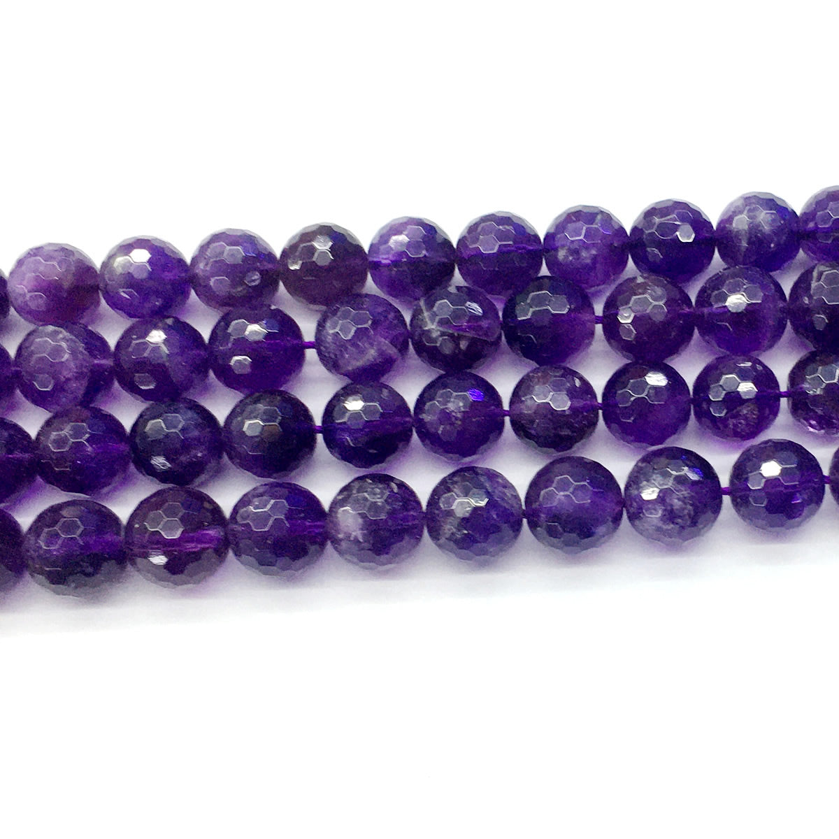 CNA11 Amethyst Gemstone Beads Faceted Round 12mm 15.5" Strand