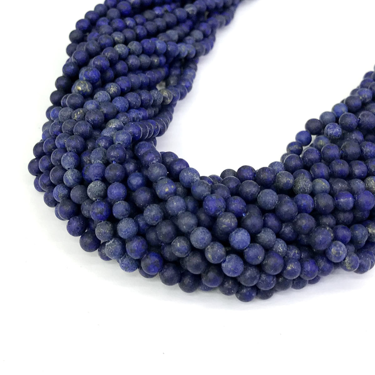 CNL01 Lapis Lazuli Gemstone Beads Matte Round 4mm 15" Strand