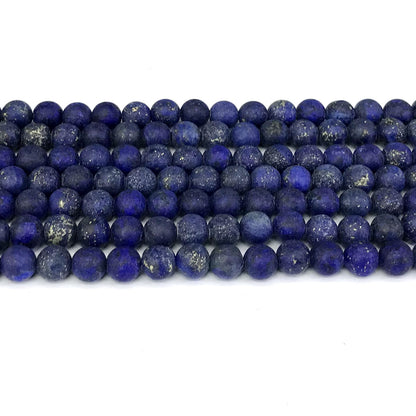 CNL02 Lapis Lazuli Gemstone Beads Matte Round 6mm 15" Strand