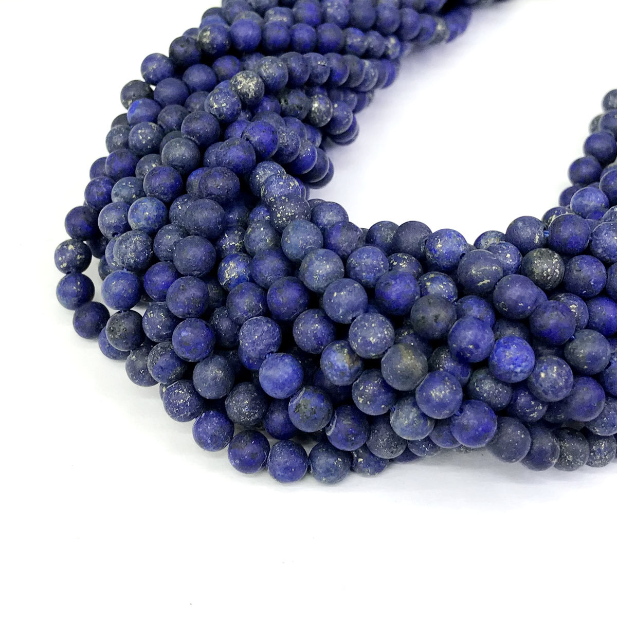 CNL02 Lapis Lazuli Gemstone Beads Matte Round 6mm 15" Strand