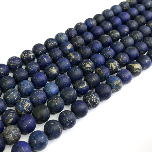 CNL03 Lapis Lazuli Gemstone Beads Matte Round 8mm 15" Strand