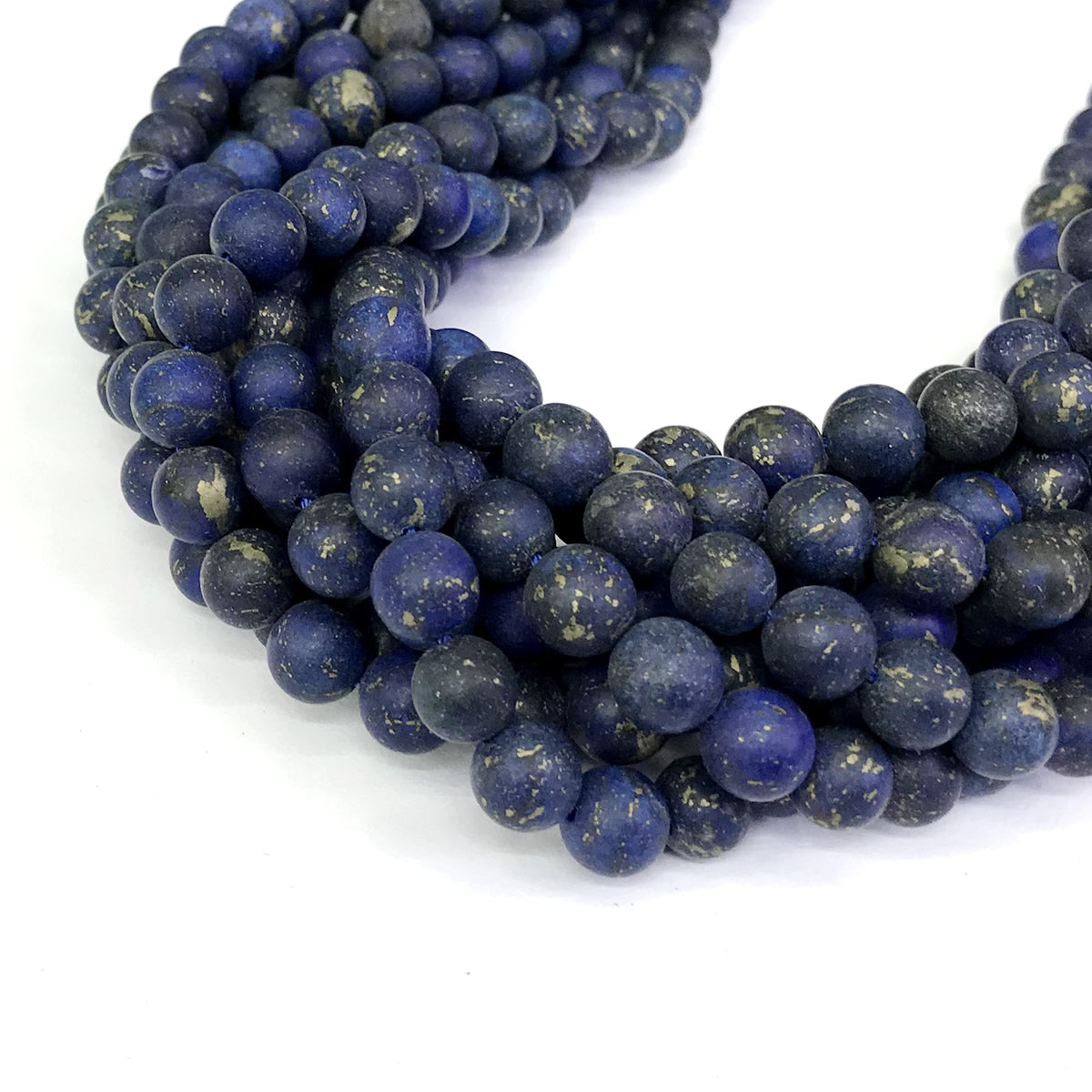 CNL03 Lapis Lazuli Gemstone Beads Matte Round 8mm 15" Strand