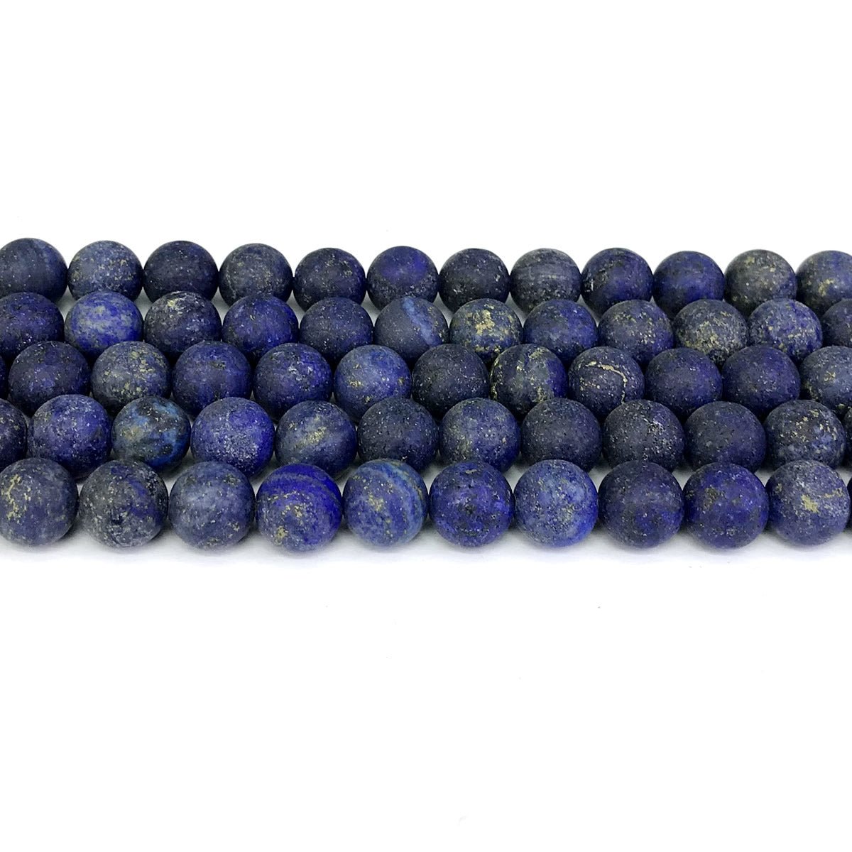 CNL04 Lapis Lazuli Gemstone Beads Matte Round 10mm 15" Strand