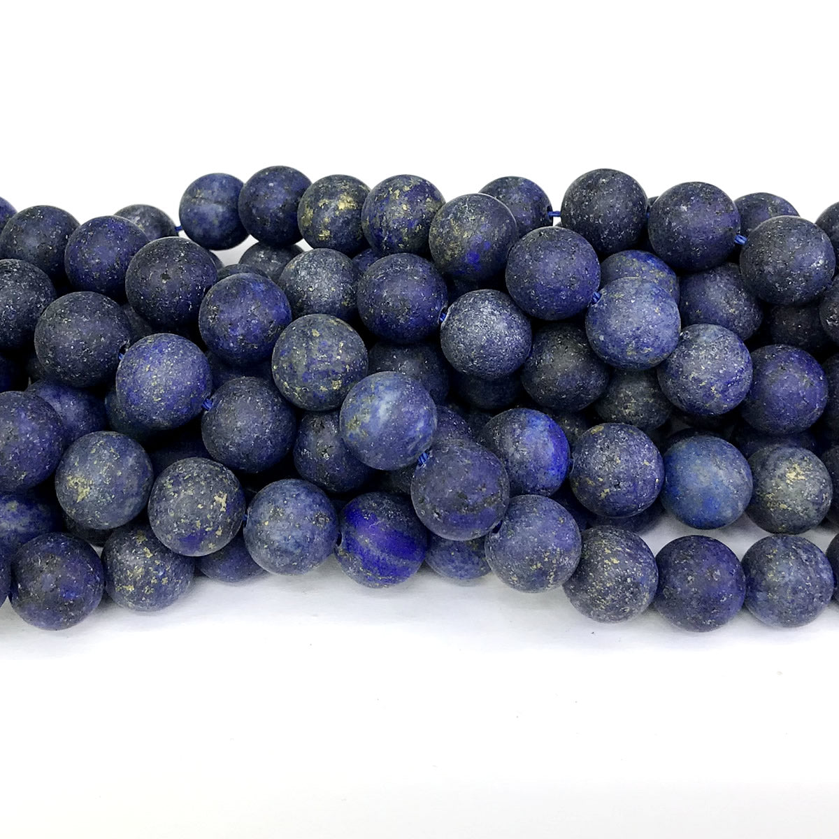 CNL04 Lapis Lazuli Gemstone Beads Matte Round 10mm 15" Strand