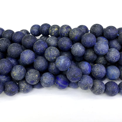 CNL05 Lapis Lazuli Gemstone Beads Matte Round 12mm 15" Strand