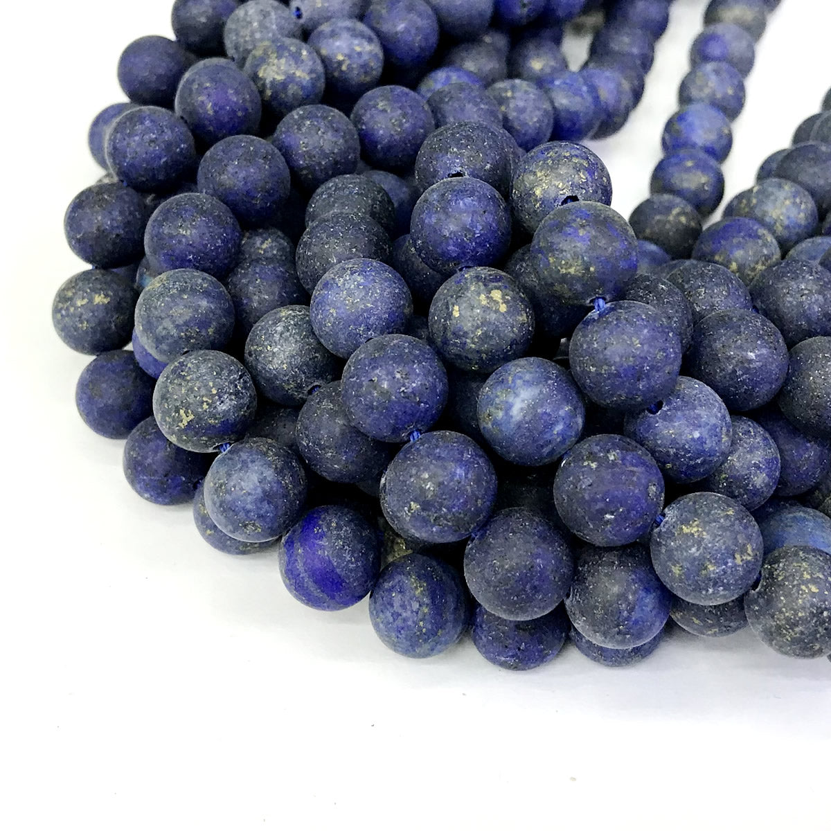 CNL05 Lapis Lazuli Gemstone Beads Matte Round 12mm 15" Strand