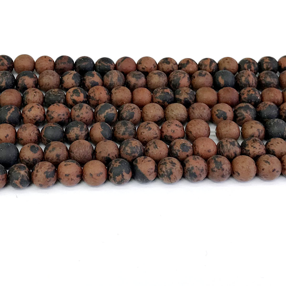 COB09 Mahogany Obsidian Beads Matte Round 6mm 15" Strand