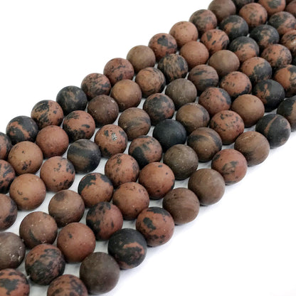 COB10 Mahogany Obsidian Beads Matte Round 8mm 15" Strand