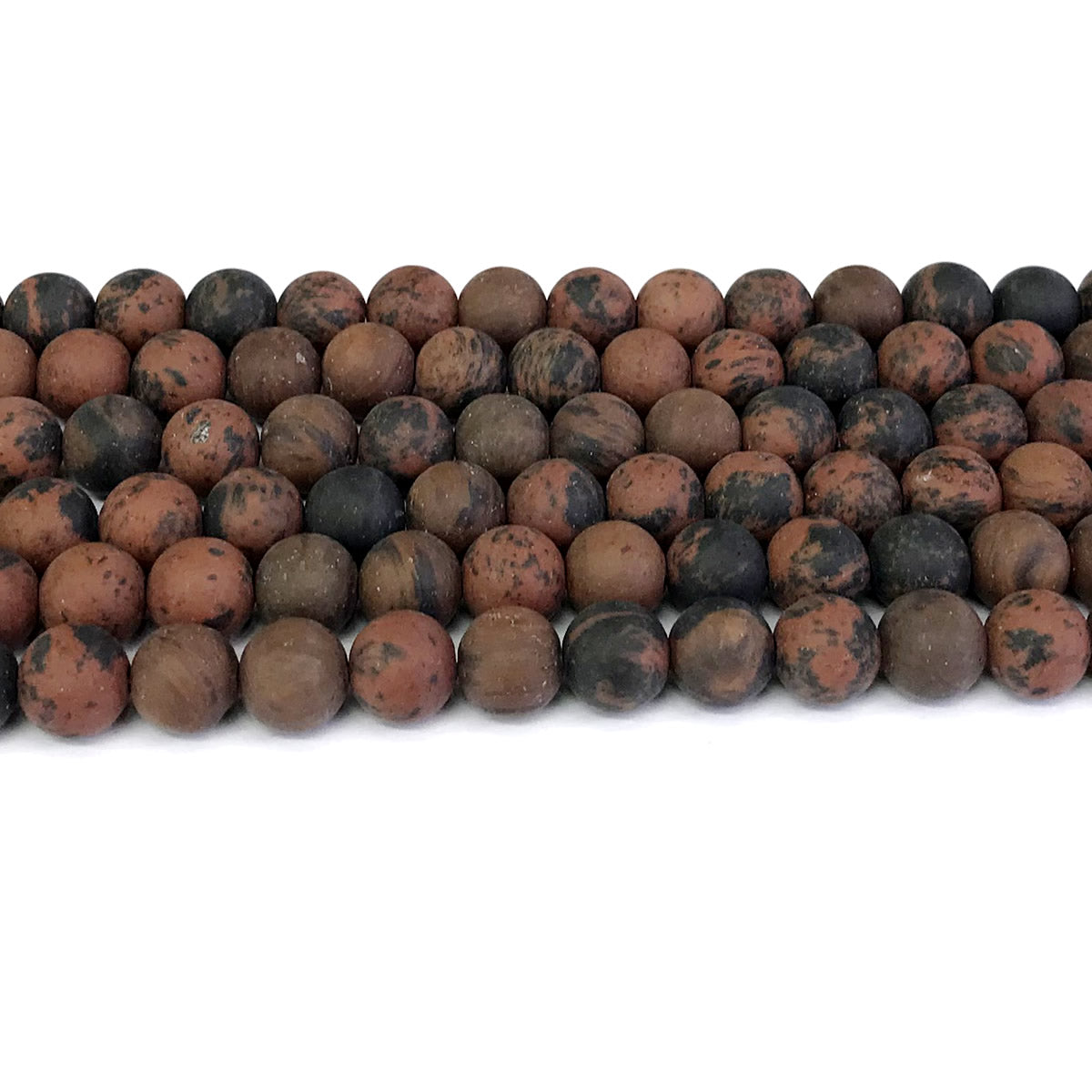 COB10 Mahogany Obsidian Beads Matte Round 8mm 15" Strand