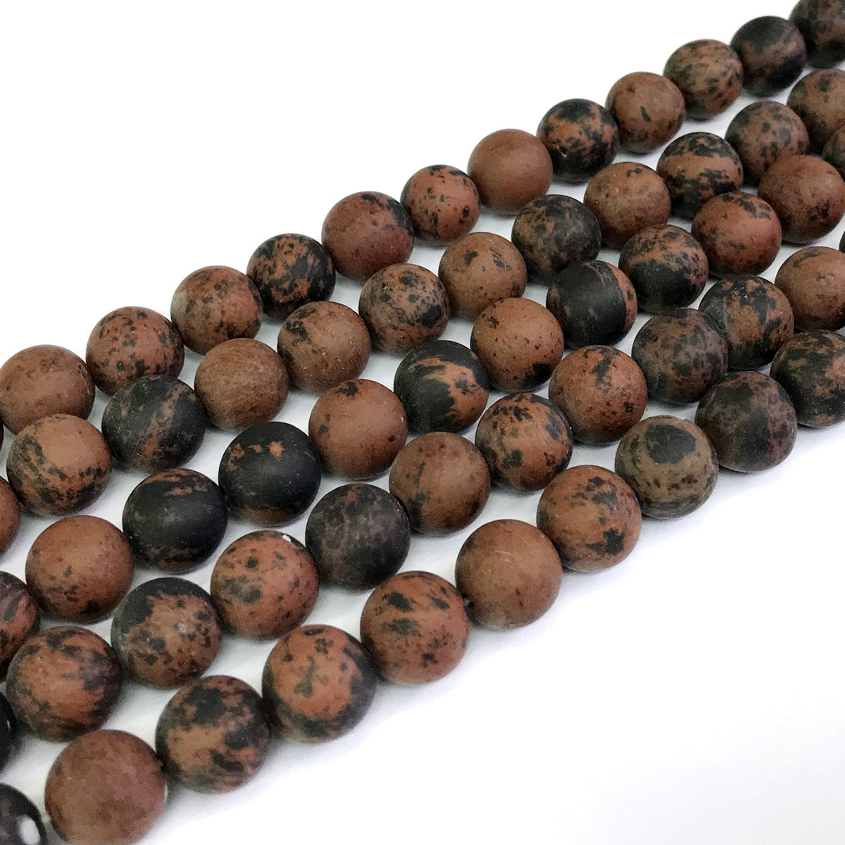 COB11 Mahogany Obsidian Beads Matte Round 10mm 15" Strand