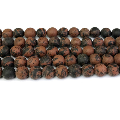 COB11 Mahogany Obsidian Beads Matte Round 10mm 15" Strand