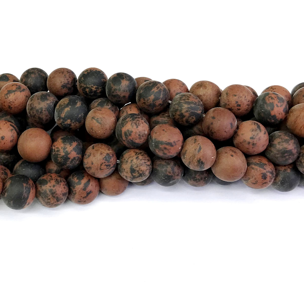 COB11 Mahogany Obsidian Beads Matte Round 10mm 15" Strand