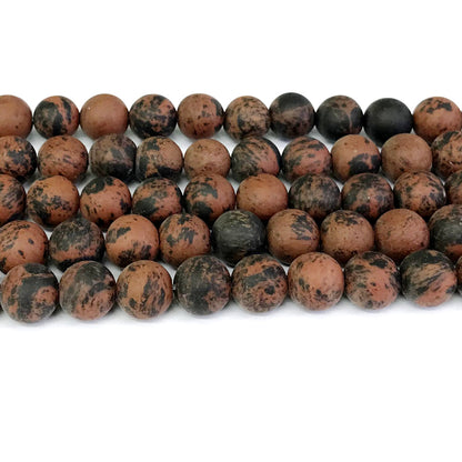 COB12 Mahogany Obsidian Beads Matte Round 12mm 15" Strand