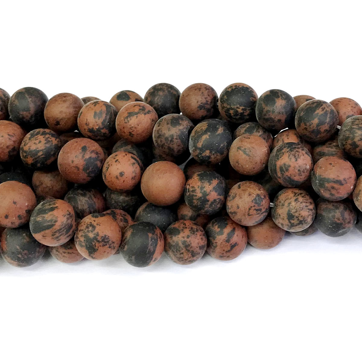 COB12 Mahogany Obsidian Beads Matte Round 12mm 15" Strand