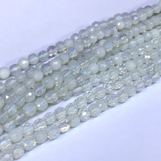 COP02 Opalite Beads Faceted Round 6mm 15" Strand