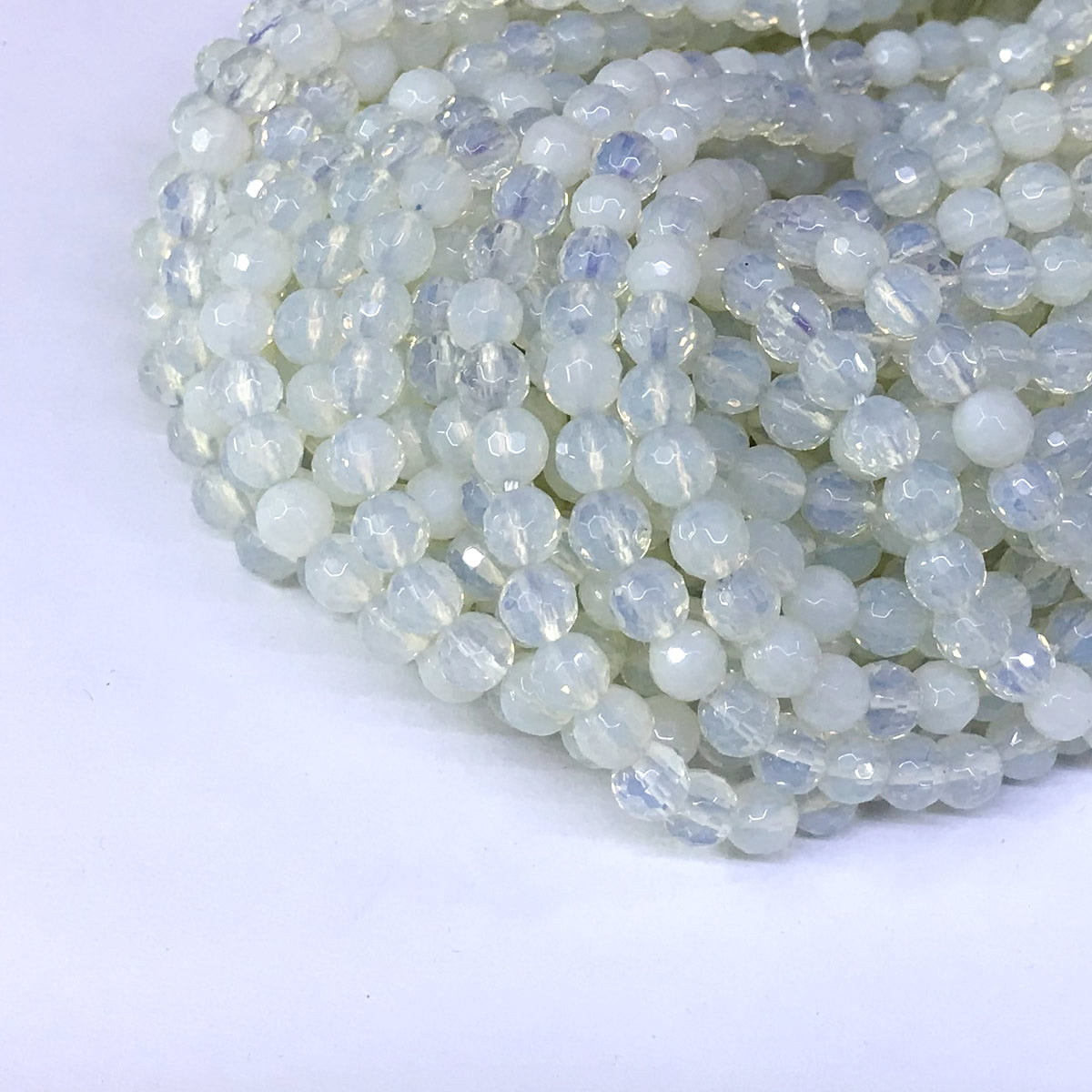 COP02 Opalite Beads Faceted Round 6mm 15" Strand