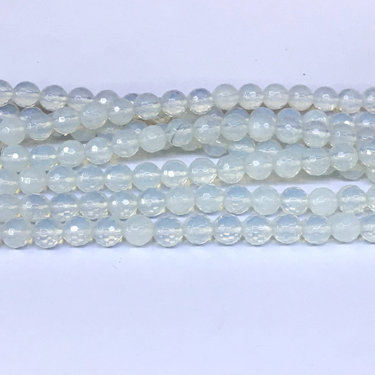 COP03 Opalite Beads Faceted Round 8mm 15" Strand