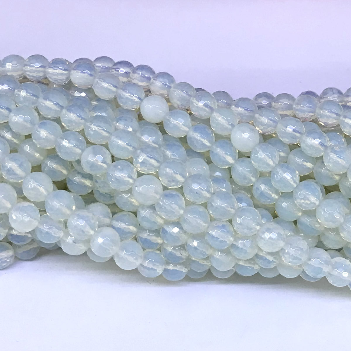 COP03 Opalite Beads Faceted Round 8mm 15" Strand