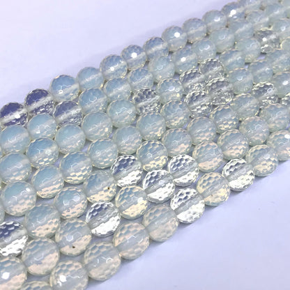 COP04 Opalite Beads Faceted Round 10mm 15" Strand