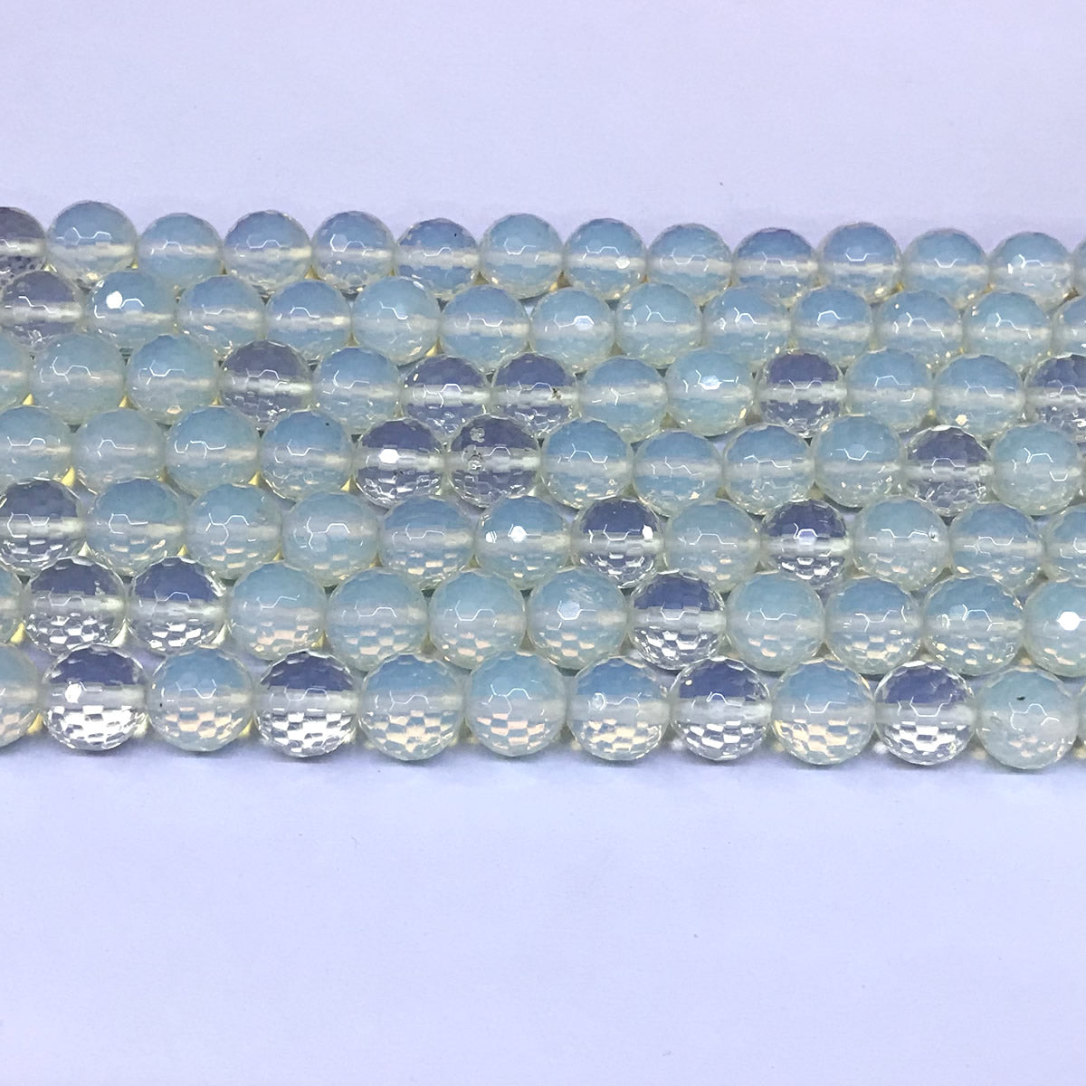 COP04 Opalite Beads Faceted Round 10mm 15" Strand