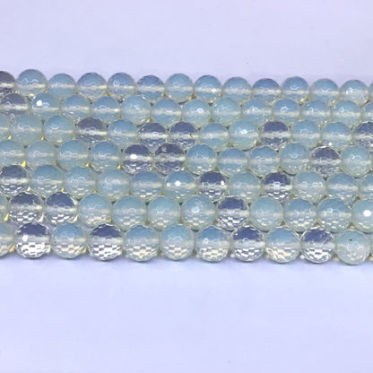 COP04 Opalite Beads Faceted Round 10mm 15" Strand