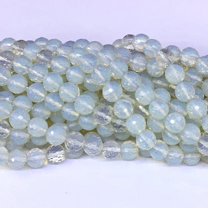 COP04 Opalite Beads Faceted Round 10mm 15" Strand