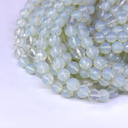 COP04 Opalite Beads Faceted Round 10mm 15" Strand