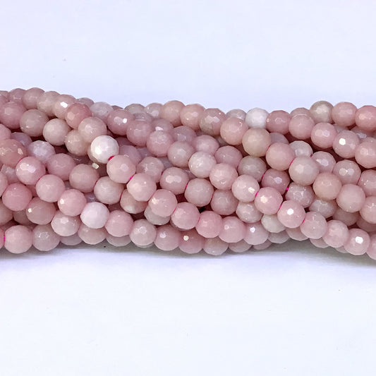 COP07 Chinese Pink Opal Beads Faceted Round 6mm 15" Strand